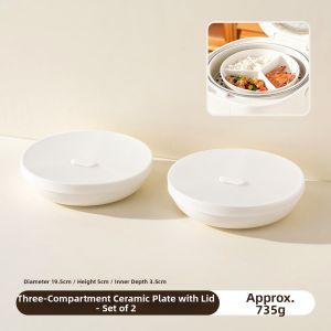 HANXIAO | Ceramic Divided Steamer Pan Baby Food Preparation