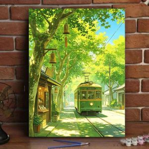 KAYOU | DIY Oil Painting By Number Summer TramPaint By Number Oil Handpainted Acrylic Unique Gift Wall Art Home Decor