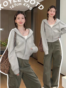SHUQINGLAI | Fleece Hooded Cardigan Short Outerwear for Petite Women