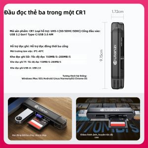 Ulanzi |Đầu đọc thẻ tốc độ cao 3 trong 1 SD TF USB Hỗ Trợ Type C Tương Thích với Điện Thoại Thông Minh Máy Quay Hành Động Máy Tính