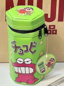 Crayon Xiaoxin Pencil Case Hexagonal Zipper Vertical Pencil Case Creative Cartoon Cute Student Large Capacity Stationery Bag