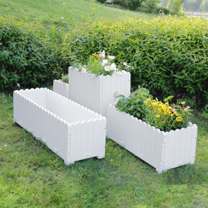 Large Rectangular Plastic Flower Box Outdoor Courtyard Balcony Vegetable Planting Corrosion Resistance Flower Bed Garden Bed