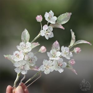 Spring Rain New Pear Hot Shrink Flower Pin Qipao Ancient Chinese Style Hairpin Hanfu Traditional Chinese Costume Hair Clip