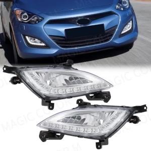 Cụm Đèn Sương Mù Trước LED Đèn Chạy Ban Ngày DRL Cho Hyundai Elantra GT I30 2012-2016 Kèm Chụp Đèn Không Kèm Bóng Đèn.