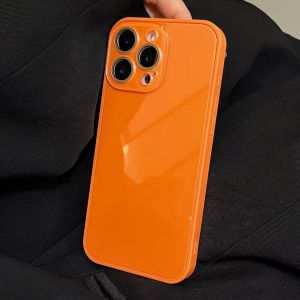 เคสโทรศัพท์กระจกนิรภัยแข็งแบบหรูหรา เงางาม สำหรับ iPhone 17 16 15 14 13 12 11 Pro Max ป้องกันการกระแทก พร้อมฝาครอบป้องกันกล้อง