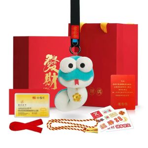 2025 Snake Year Gold Doll Keychain Wealth Attracting Creative Gift Lucky Charm Prosperity Snake Yellow Gold Pendant Decoration