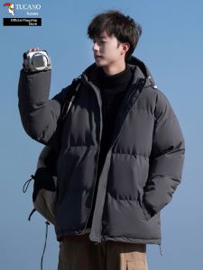 TUCANO | Winter Hooded Thickened Black Cotton Coat