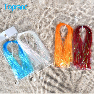 Topranc 8 Colors Tinsel Corrugated DIY Material Flash Holographic Tinsel Fly Fishing Crystal Tying Material