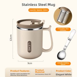Thermal Insulated 304 Stainless Steel Mug Large Capacity