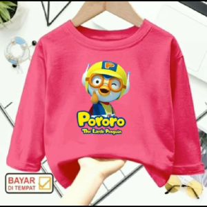 Kaos atasan anak usia 1-12 tahun Pororo Jempol lengan panjang