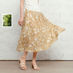 3COLOUR·S | Linen A-Line Long Skirt