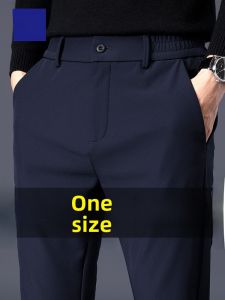 ROMON | Romon Mens Casual Straight Leg Suit Pants Slim Fit Business Casual Long Trousers Fashionable Urban Style Spring Autumn