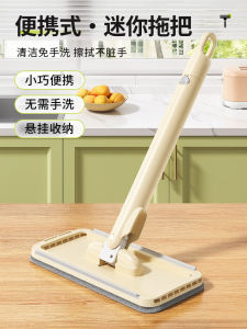 Multi-Functional Mini Mop Dust Removal Flat Mop Second Use Hand Protection Cleaning Tool Household Manual Plastic Handle