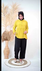Risa Blouse Crinkle Airflow Premium Ukuran M L XL XXL XXXL 4XL - Blouse Jumbo - Atasan Wanita Jumbo