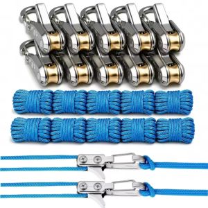 4Sets Retractable Tie Down Rope with Roller Tensioner Heavy Duty Strap for Camping Boating Home Storage Outdoor Use