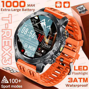 Outdoor T-Rex 3 Military Grade Smart Watch 1000mAh Battery Men GPS Compass IP69K Waterproof HD Call 1.75”HD Screen Sports Watch