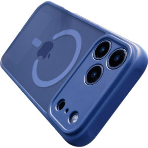 DAIMANG | Deep Blue Anti-Fingerprint Magnetic Phone Case with Lanyard for iPhone 17 Pro Max