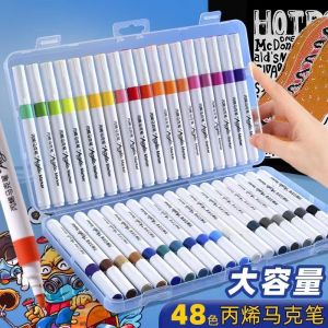 LE Big-capacityAcrylic Pen Water-Based Acrylic Marker Pen Suitable For Fabric Canvas Art Rock Painting Stone Card Making Metal And Ceramic DIY Art Set