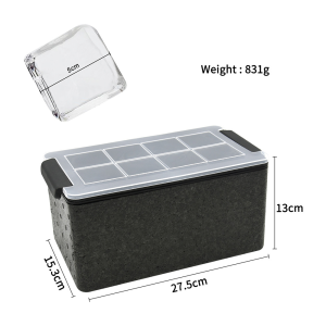 Clear Ice Ball Maker Mold Eco-Friendly 8pcs Silicone Whiskey Tray Mould Bubble-Free Ice Cube Maker 2 Inch Ice Box Mold