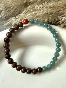 สร้อยข้อมือครึ่งวงกลมหยกน้ำเงินธรรมชาติพร้อมไม้สักหอม สร้อยข้อมือผู้หญิงสไตล์จีนใหม่หรูหราเรียบง่ายแบบย้อนยุคเล็กน้อย