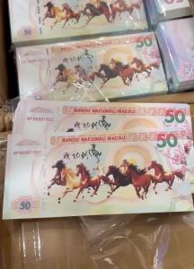 [Giá Tốt] Tờ Tiền Mã Đáo Thành Công Macau Lưu Niệm 50 patacas Con Ngựa Lì Xì Tết Ý Nghĩa