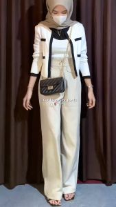 ORO PANTS Highwaist Loose Pants Trousers - Celana Anti Kusut Knit Premium celana wanita panjang wanita dewasa kekinian korean style