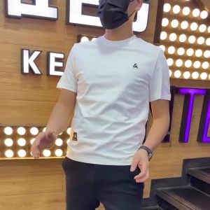 Áo Thun Nam Tay Ngắn Mùa Hè 2025 Dáng Ôm Vừa Vặn in Chữ Cotton Thoáng Khí Thấm Mồ Hôi Phong Cách Thường Ngày