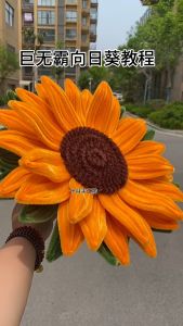 Hoa hướng dương khổng lồ bằng kẽm nhung – hoa to 30cm cao 50cm decor phòng khách studio hoa chụp ảnh kỷ yếu