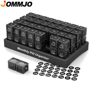 1PCS Monthly Pill Organizer 2 Times A Day One Month Pill Box AM PM 31 Day Pill Case Small Compartments To Hold Vitamin