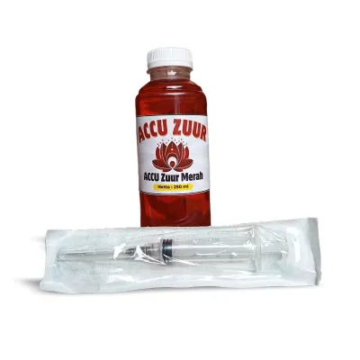 CAIRAN AKI LEMAH AIR ACCU ZUUR MERAH 250 AIR AKI ZUUR MERAH PERBAIKAN AKI LEMAH TIDAK KUAT STATER DROP TEKOT SOAK AKI MOTOR/MOBIL ORIGINAL AKI KERING/BASAH