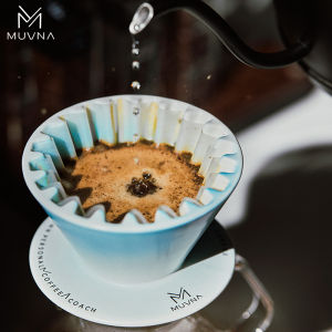 MUVNA Ceramic Coffee Filter Cup Hand-Poured Coffee Drip Filter Brewing Tool Colorful Kitchen Dining Accessories
