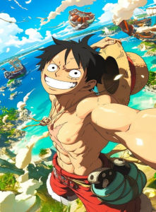 Bandai | One Piece Oil Painting Japanese Anime By Numbers Home Decor Modern Wall Decor for Living Room Bedroom Perfect Gift No Frame
