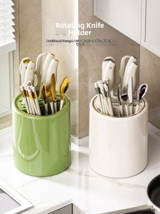 BAOJIAWANG | Multifunctional Rotating Plastic Knife and Utensil Storage Rack
