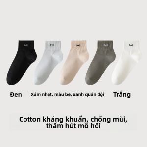 Tất thể thao nam MiiOW cotton dài thoáng khí thấm mồ hôi kháng khuẩn