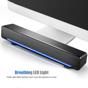 Portable Stereo Soundbar USB Wired Speaker Music Player Bass Surround Sound Box 3.5mm Input for TV PC Laptop Home Theater System