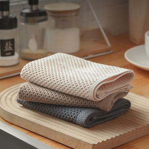 1-6 Khăn Lau Nhà Bếp Dệt Bánh Mì Dày Dặn Khô Nhanh Lau Chén Khử Mỡ Vải Lau Nhà Bằng Cotton Dệt Kim