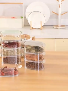Moisture-proof Transparent Spice Jar Storage Box Food Grade Kitchen Sealed Jar Bekas Rempah 香料收纳盒