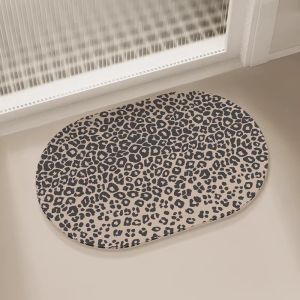 VIKAMA Nordic Style Minimalist Oval Bathroom Floor Mat With Water Absorption Anti Slip Quick Drying Shower Room Home Decoration