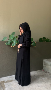 Abaya Daily Zipper Saku Terompah remaja simple busui friendly