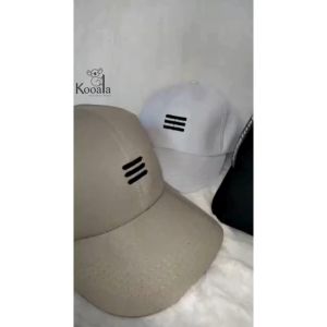 Topi Baseball Garis Tiga Sport Kasual Pria Wanita I Topi Olahraga Outdoor