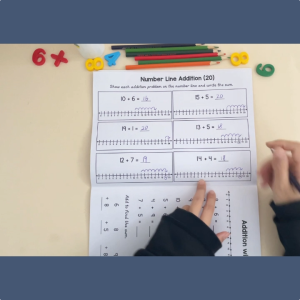 Number Lines Addition & Subtraction Workbook for Kids – 28-Page Math Practice Book 0–20 Number Line Activities Early Learning & Homeschool Workbook
