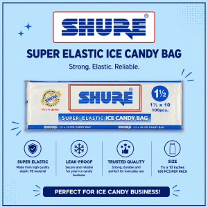 Shure Super Elastic Ice Candy Bag 1 ½ × 10 Inches | Thick & Durable | Multiple Pack Options