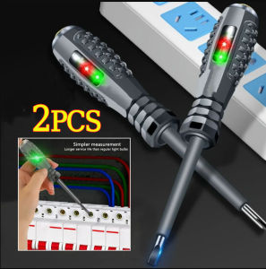 ปากกาการทดสอบกระแสไฟฟ้าไขควงอเนกประสงค์2ชิ้นปากกาการทดสอบการเหนี่ยวนำไม่สัมผัส100-250V เครื่องทดสอบแรงดันไฟฟ้าเครื่องมือตรวจกระแสไฟช่างไฟฟ้า
