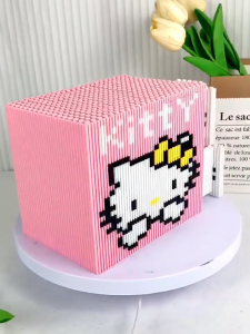 [Ready Stock] Hello Kitty Tissue Box Building Blocks - 3D Puzzle DIY Craft Kit Cute Birthday Gift Useful Functional Blocks Game