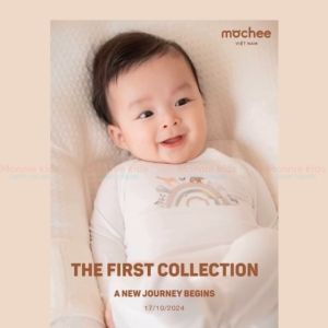 Bộ body liền dài tay cài giữa Mochee cho bé sơ sinh mềm mại thoáng khí thấm hút tốt - Monnie Kids