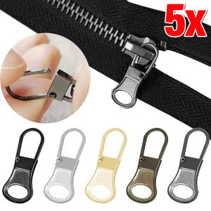 5ชิ้นอะไหล่ที่ดึงซิปโลหะซิปเลื่อนหัวซิปกระเป๋าเป้ที่ถอดออกได้กระเป๋าอุปกรณ์เย็บผ้าซ่อมแซม