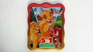 Disney The Lion King 5 in 1 Tin Book Gift Set For Kids With Stickers Colouring Pencils & Poster