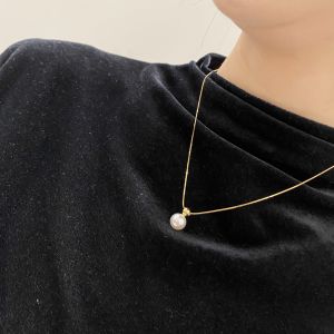 Simple Pearl Pendant Necklace Womens Fashionable Clavicle Chain X521 Popular Internet Red Necklace Elegant Quality