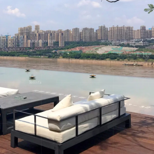 New Chinese Outdoor Sofa Modern Outdoor Furniture Courtyard Hotel Waterproof Leisure Minimalist Aluminum Alloy Sofa