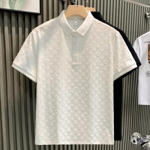 Áo Thun Polo Nam Mùa Hè Thường Ngày Cỡ Lớn 300 Pound Thêu Hoa Tay Ngắn Cổ Polo Rộng Rãi Thoáng Khí Vải Cotton Pha Trộn